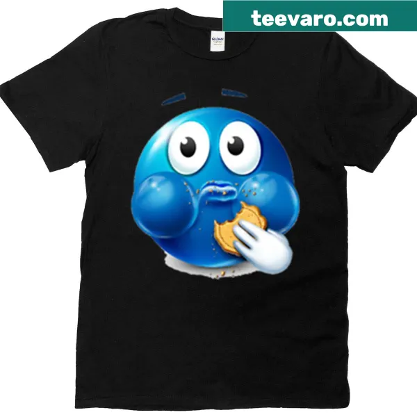 Cute t-shirt featuring a smiley face with a cookie illustration