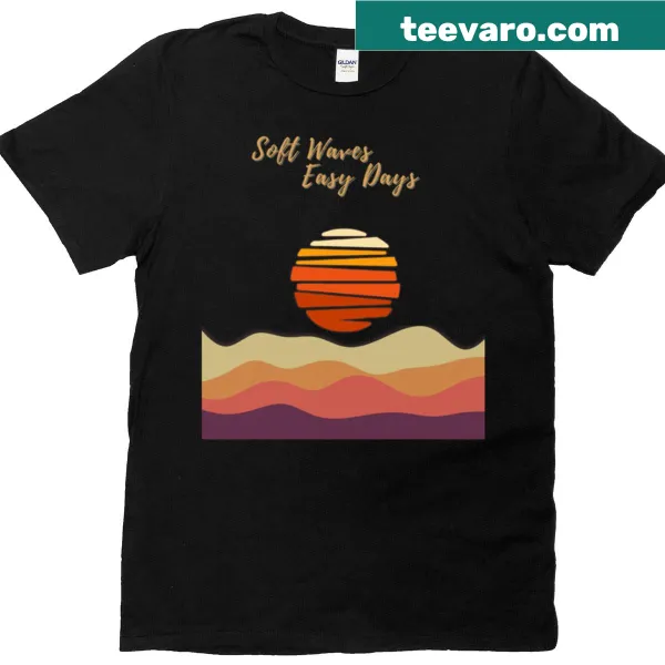 T-shirt with a serene illustration of soft waves