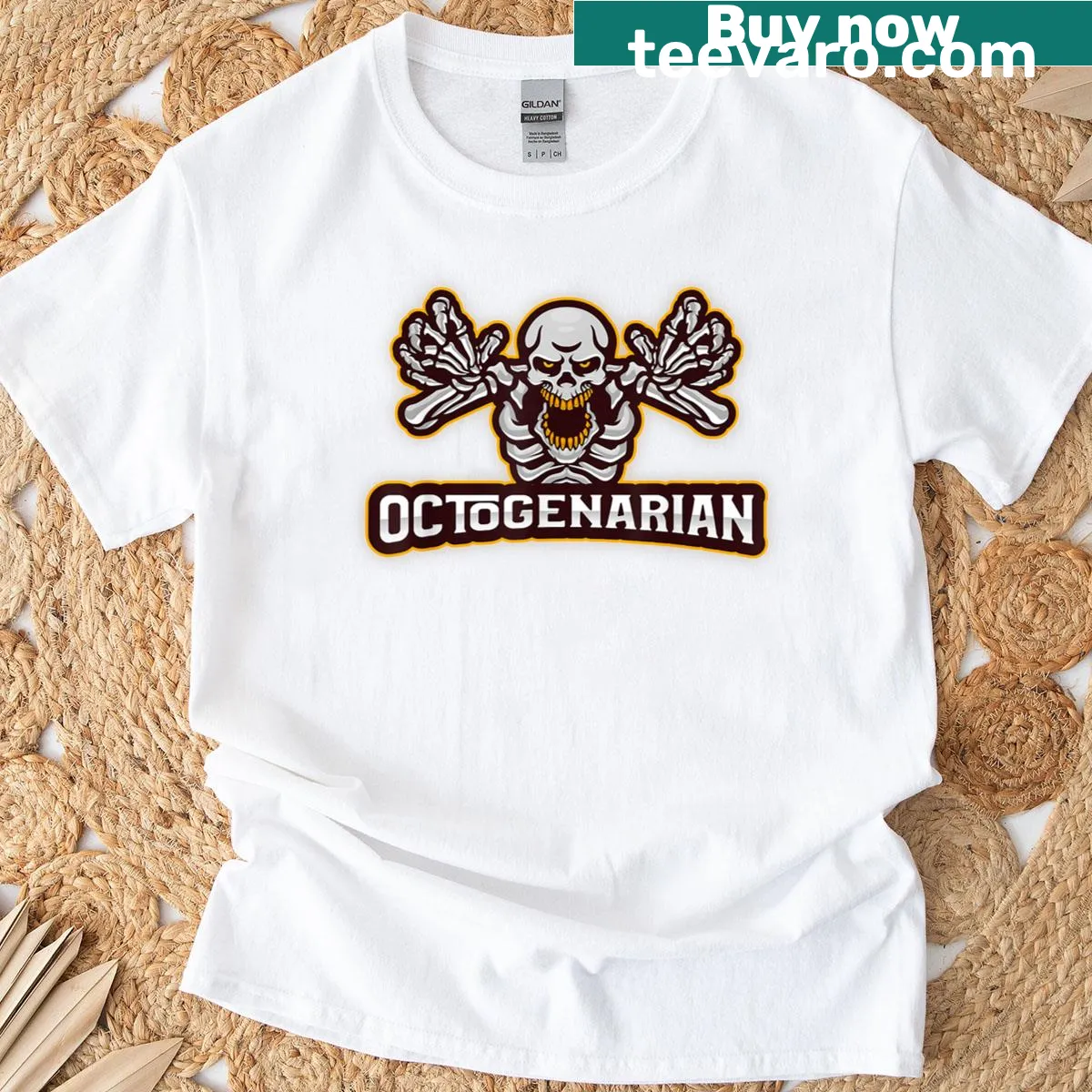 Vintage design with spooky warrior theme for 80th birthday — on a men's t-shirt