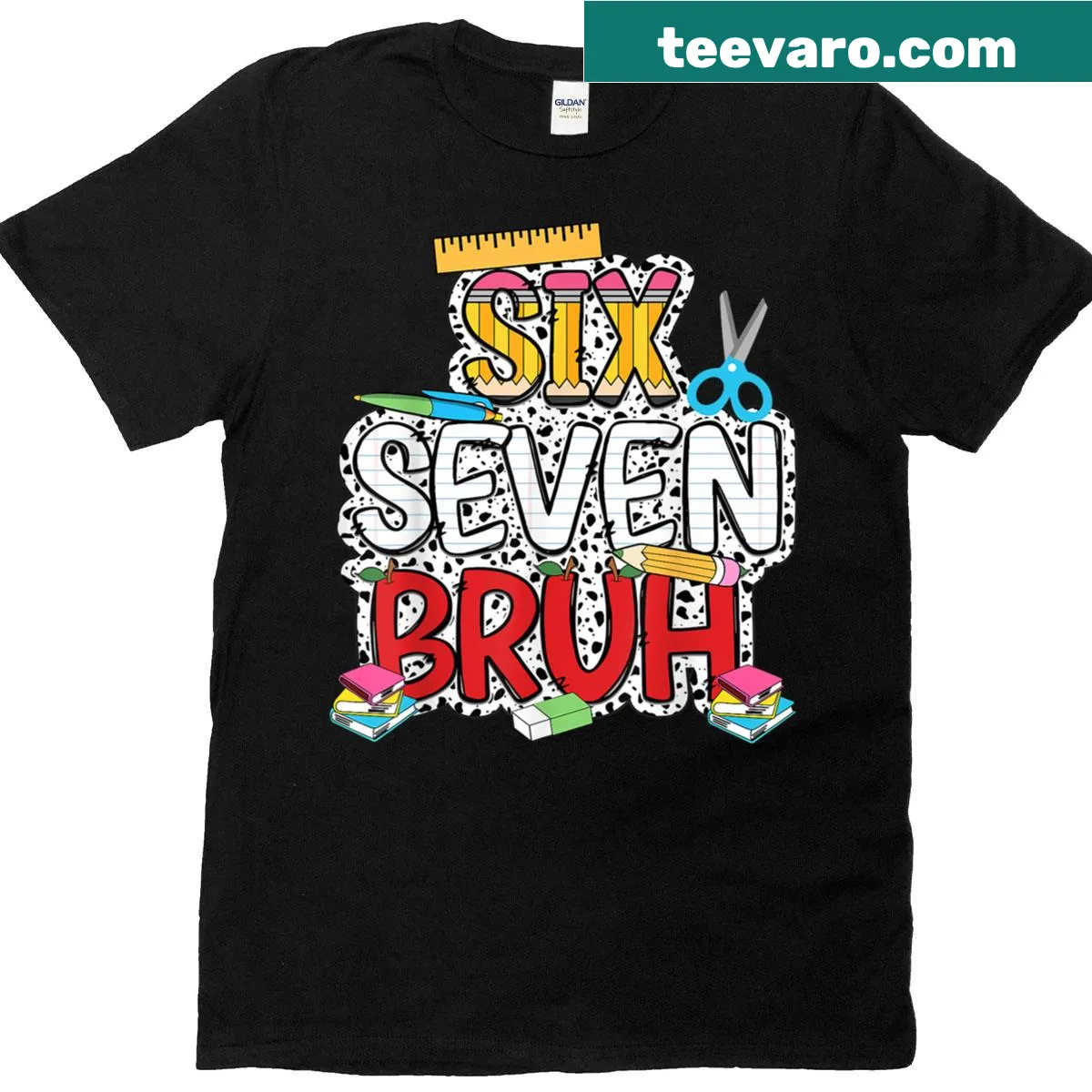Teacher T-shirt with playful school-themed design and fun wording — on a men's t-shirt