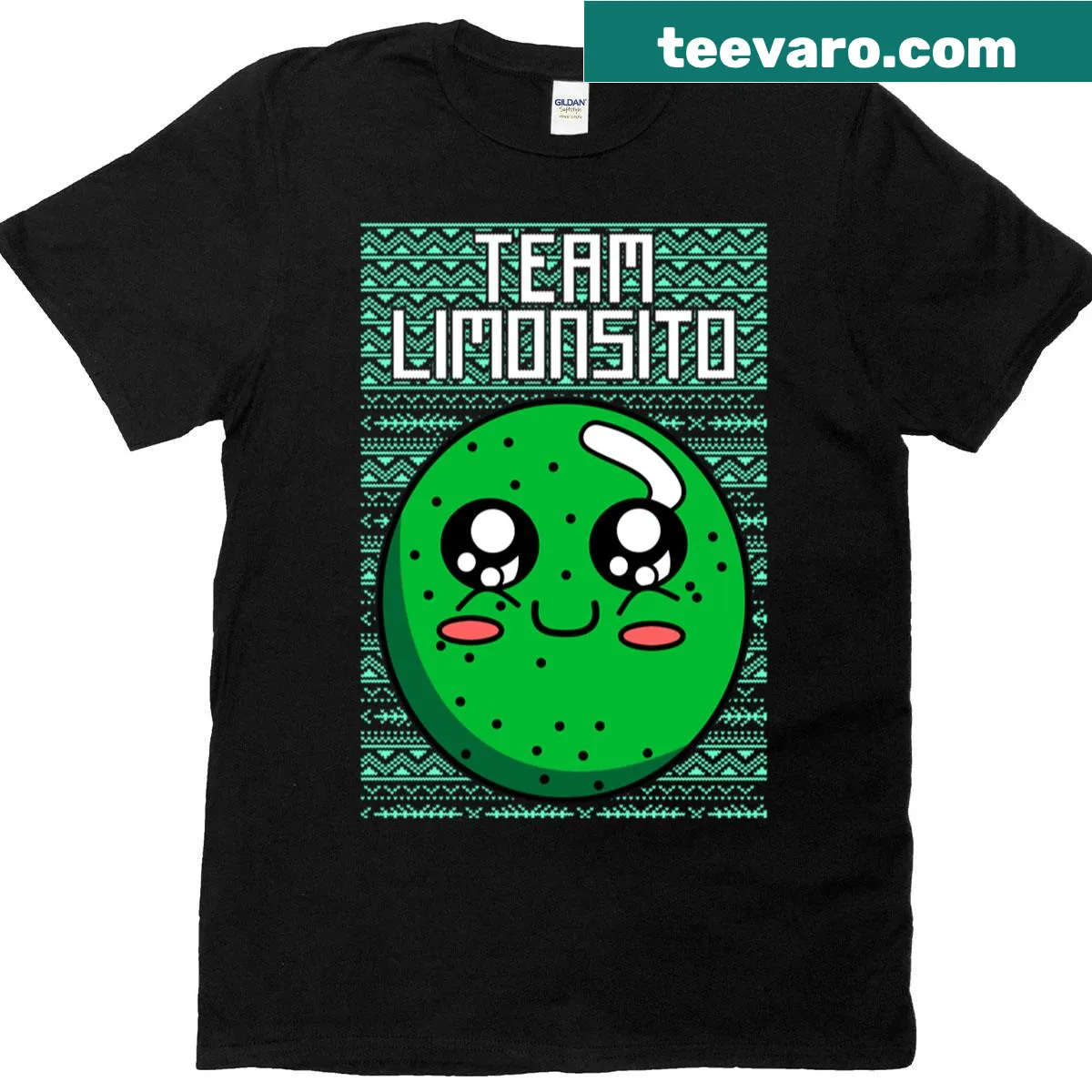 Christmas T-shirt with bold Team Limoncito text design — on a men's t-shirt