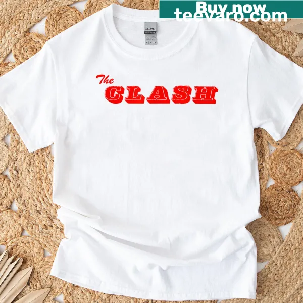 Vintage-style T-shirt featuring a distressed design inspired by The Clash.