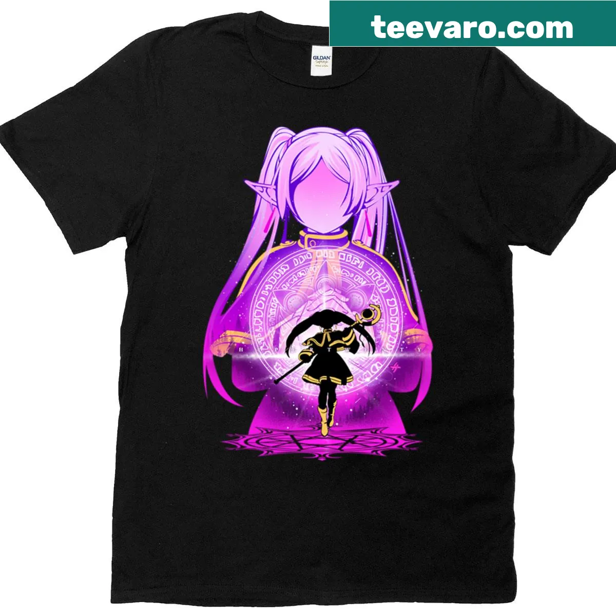 Illustration of a majestic mage on a fantasy T-shirt — on a men's t-shirt