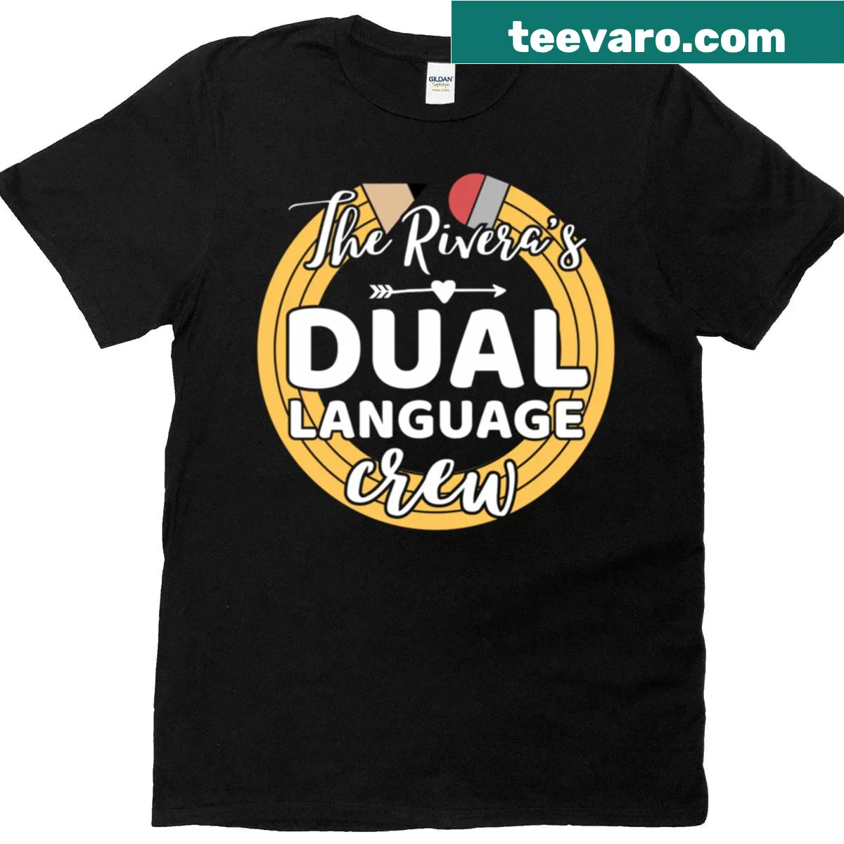 Dual language T-shirt celebrating family connections — on a men's t-shirt