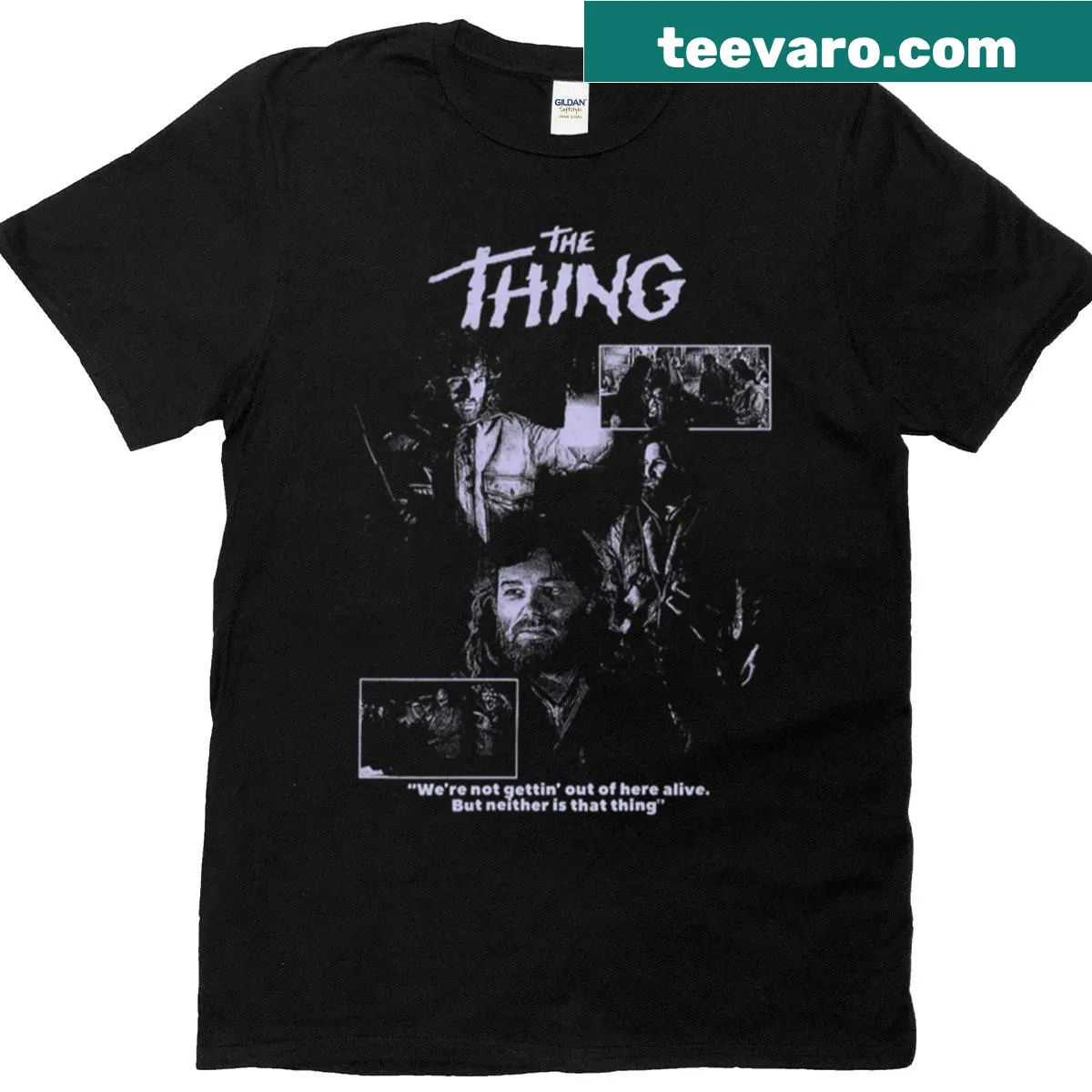 Vintage-inspired The Thing movie graphic tee for horror fans — on a men's t-shirt