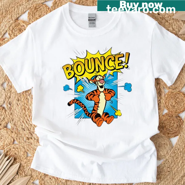 Pop art T-shirt featuring Tigger in a comic book style