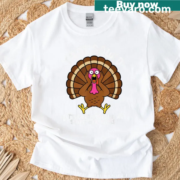 Funny Turkey Trot Squad graphic T-shirt for Thanksgiving