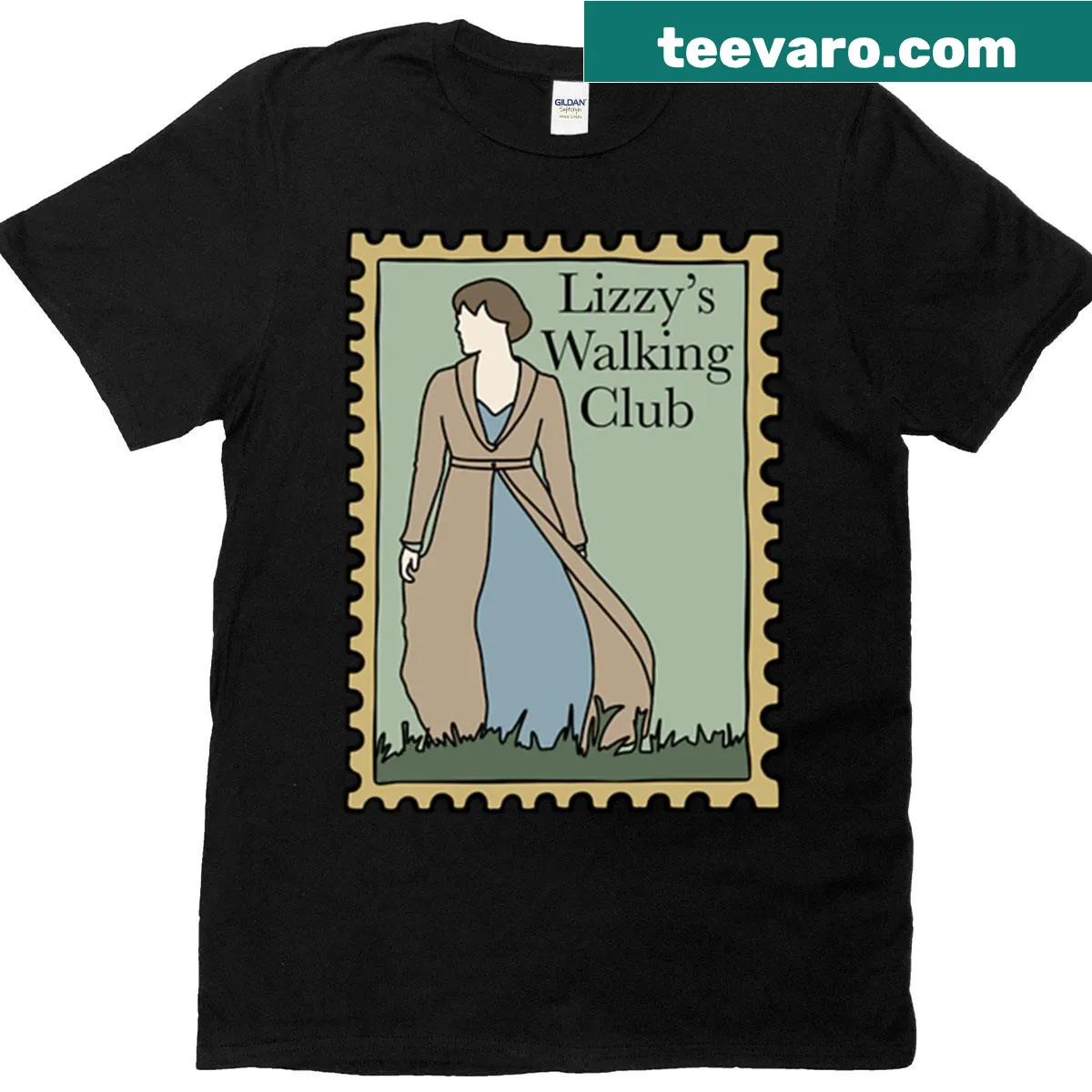 T-shirt promoting a lighthearted walking club theme — on a men's t-shirt