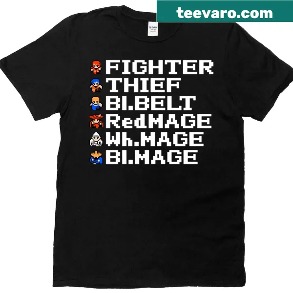 Final Fantasy 1 T-shirt with Warriors of Light illustration