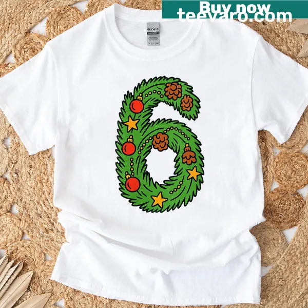 Funny Christmas pajama T-shirt with holiday wreath and meme design