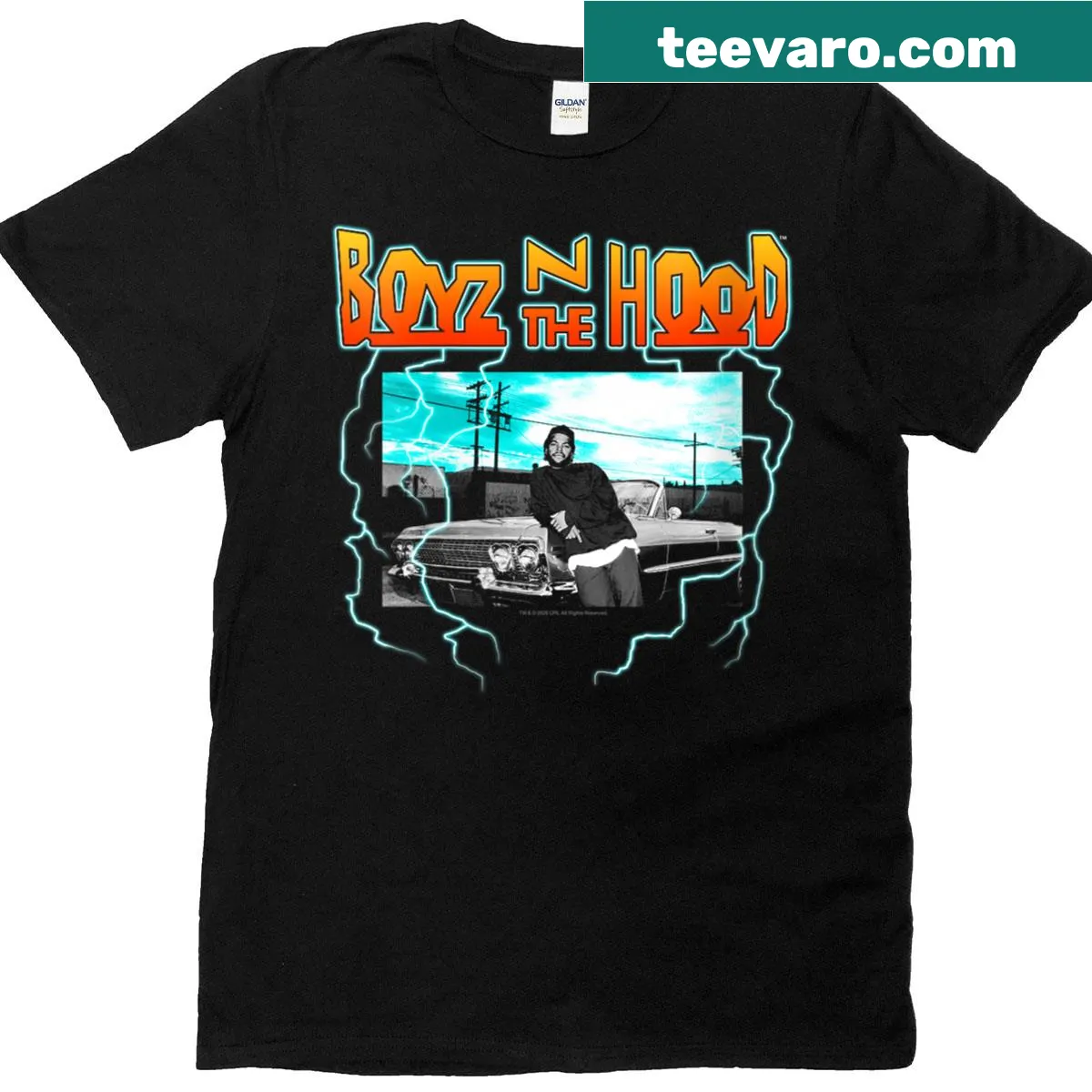 Nostalgic T-shirt featuring Doughboy car from Boyz N The Hood — on a men's t-shirt