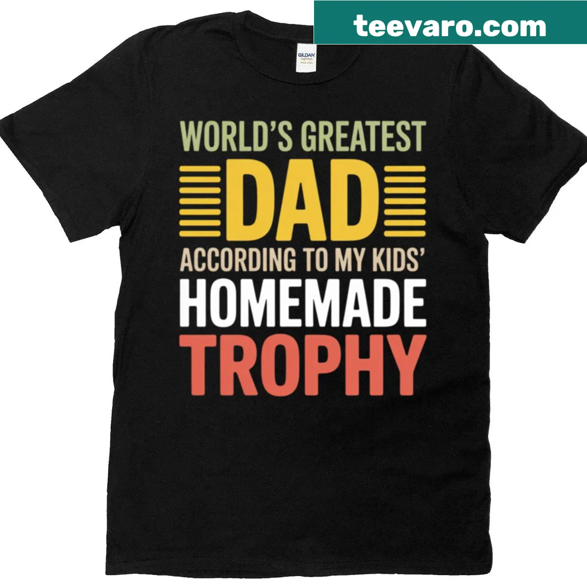 Sentimental T-shirt honoring fathers with heartfelt phrases — on a men's t-shirt