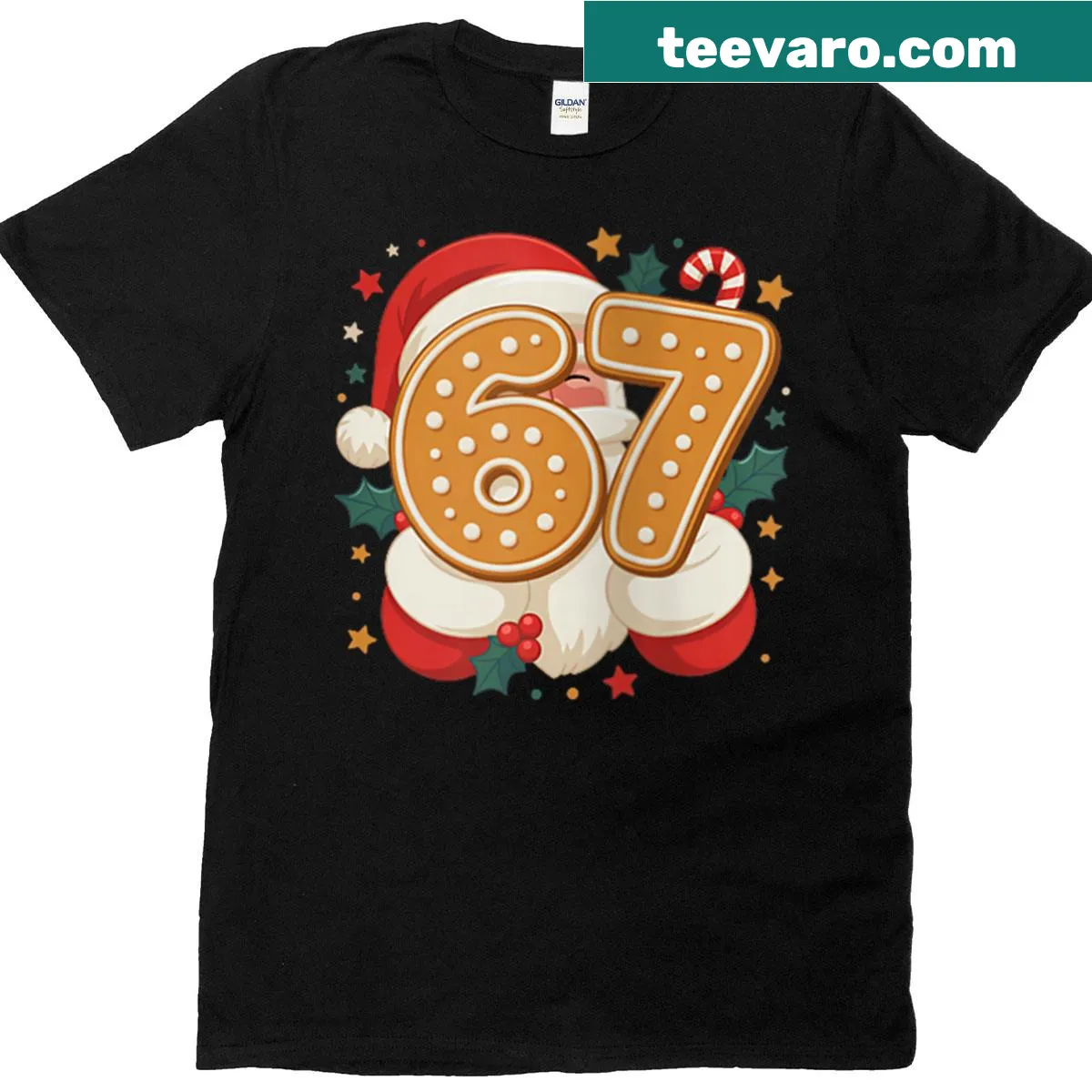 Funny Christmas t-shirt with Santa in a pocket design — on a men's t-shirt