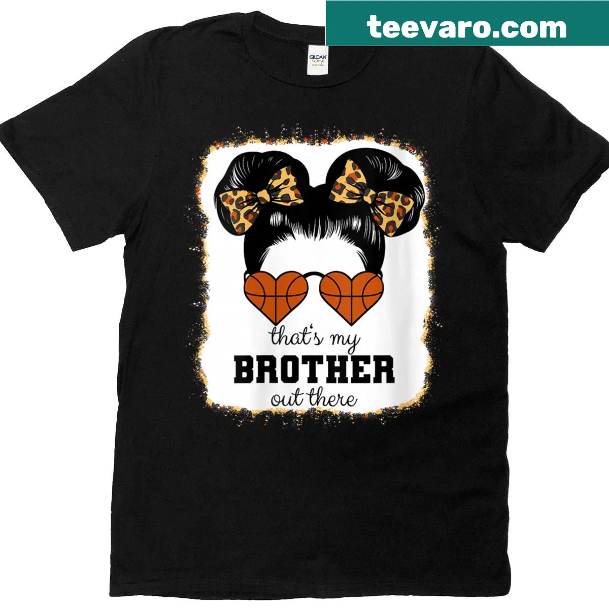 Supportive t-shirt for basketball siblings — on a men's t-shirt