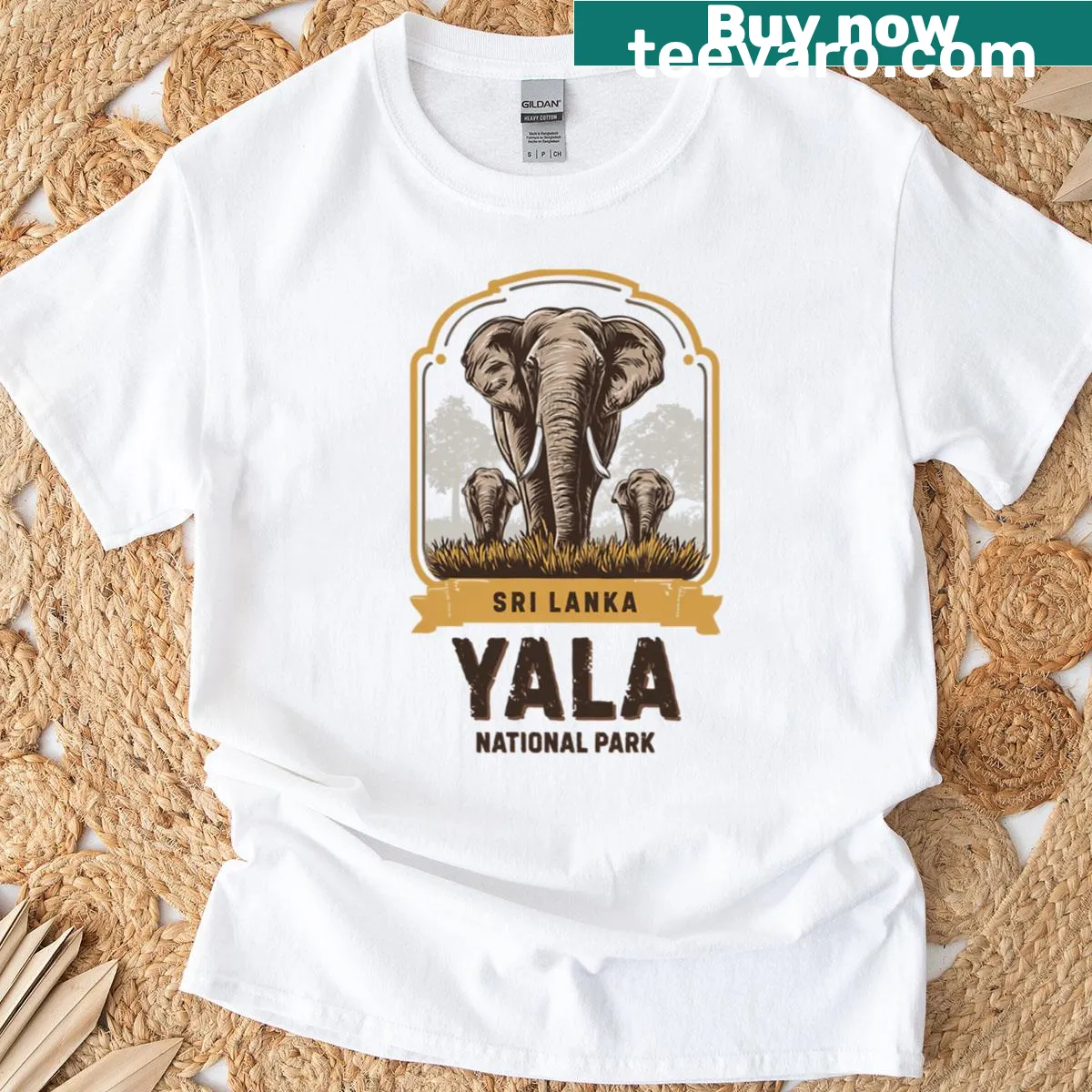 T-shirt featuring Yala National Park design — on a men's t-shirt