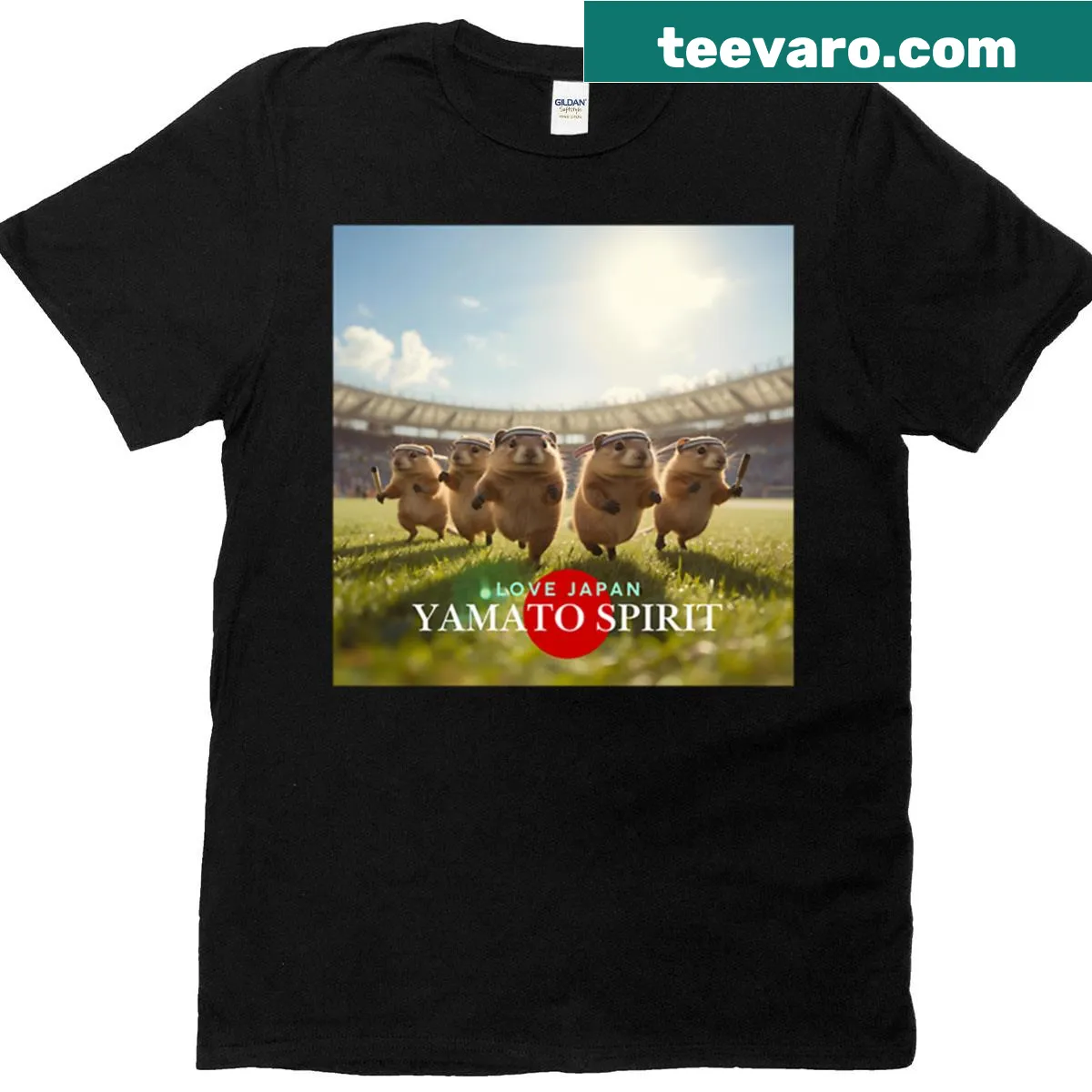 Cultural t-shirt with marmots representing teamwork — on a men's t-shirt