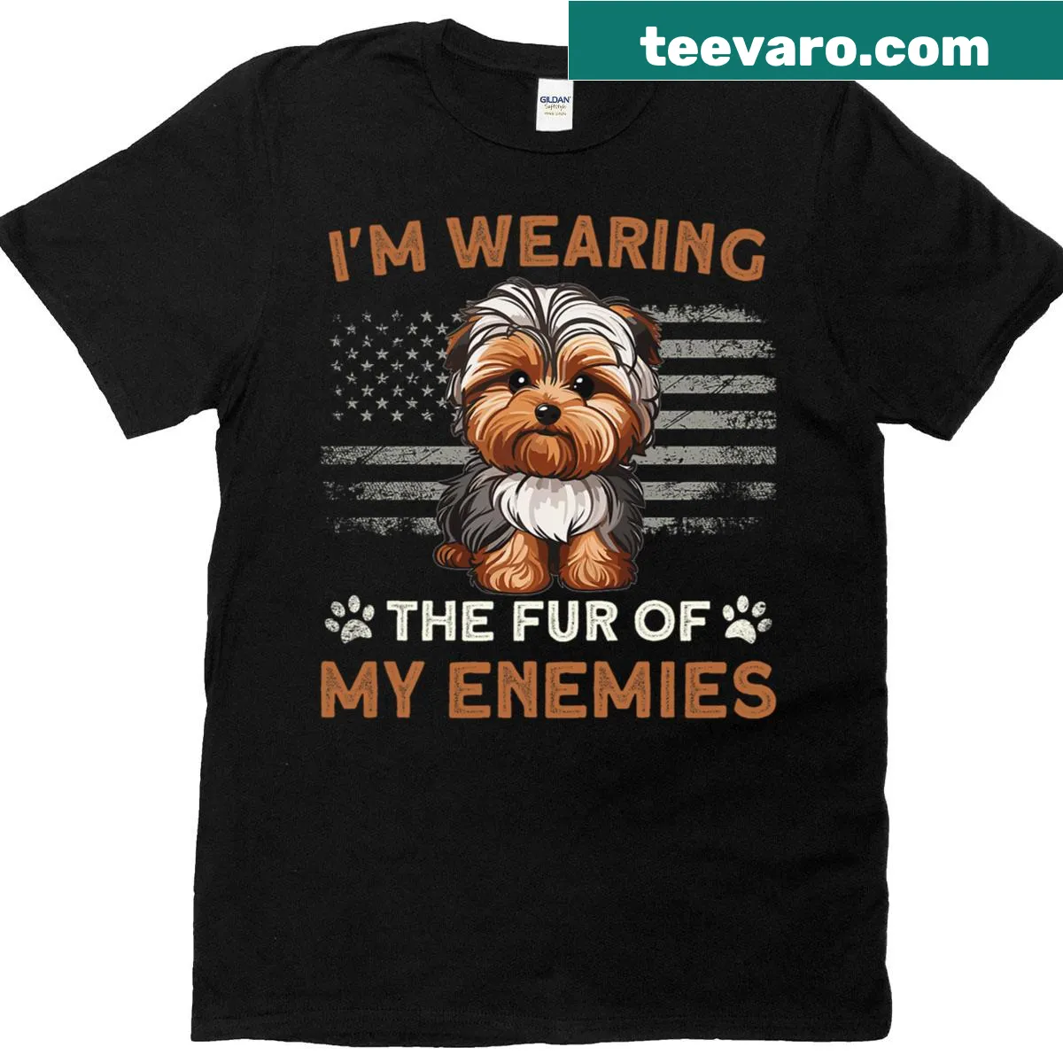 T-shirt featuring Yorkiepoo For Sale text — on a men's t-shirt