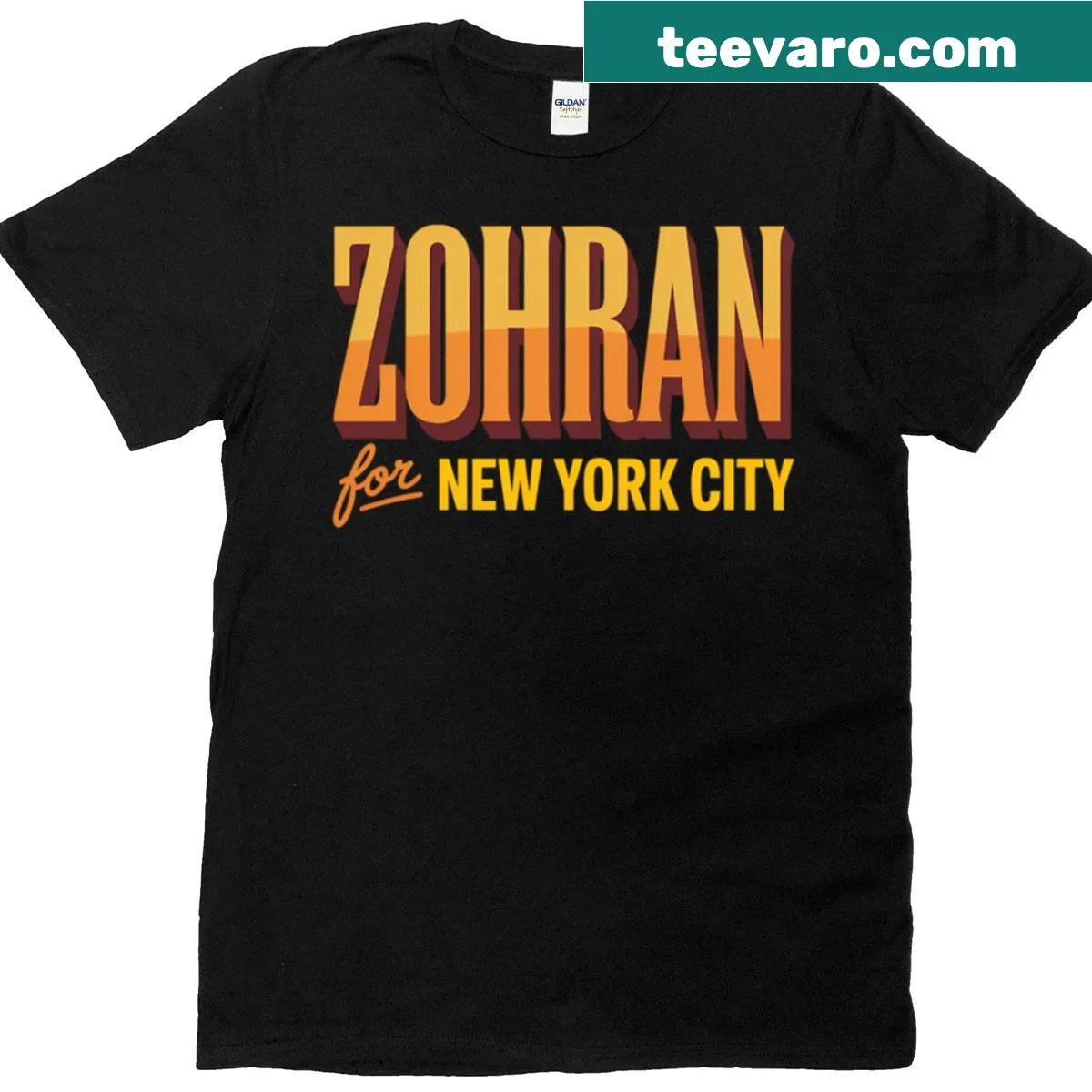 T-shirt featuring the name 'Zohran Mamdani' for NYC — on a men's t-shirt