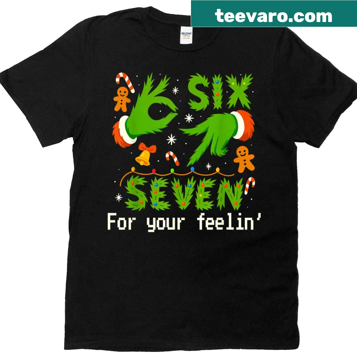 Funny gingerbread man t-shirt with 'Oh Snap!' text for Christmas. — on a men's t-shirt