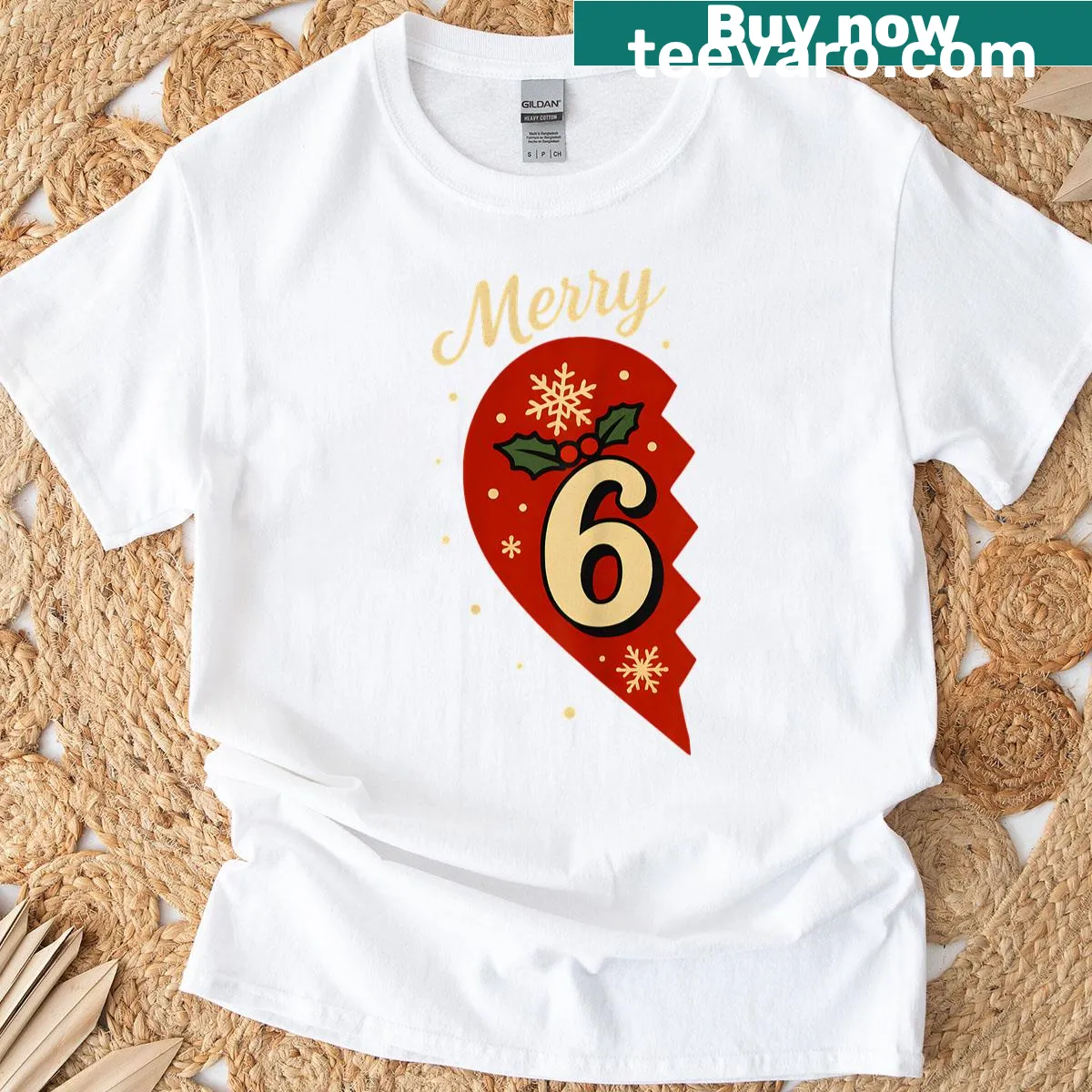 Funny 6 7 meme Merry Christmas couple shirt — on a men's t-shirt