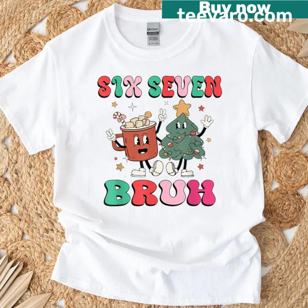 Funny Christmas T-shirt for kids celebrating age 6 to 7