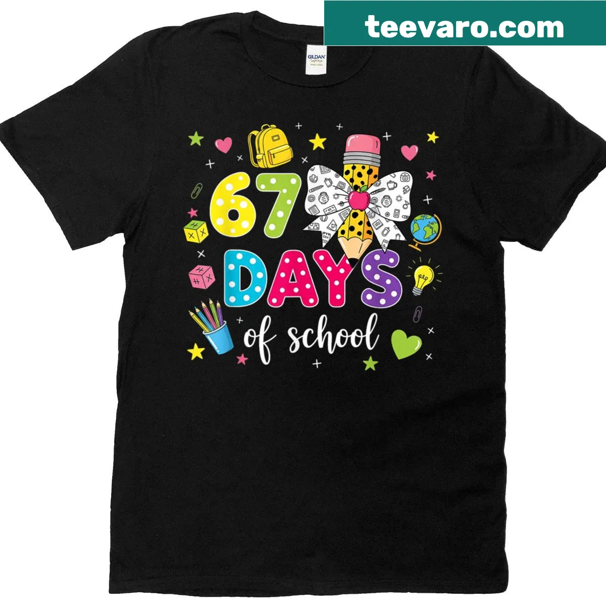 Cute girls' t-shirt with a bow and pencil design — on a men's t-shirt