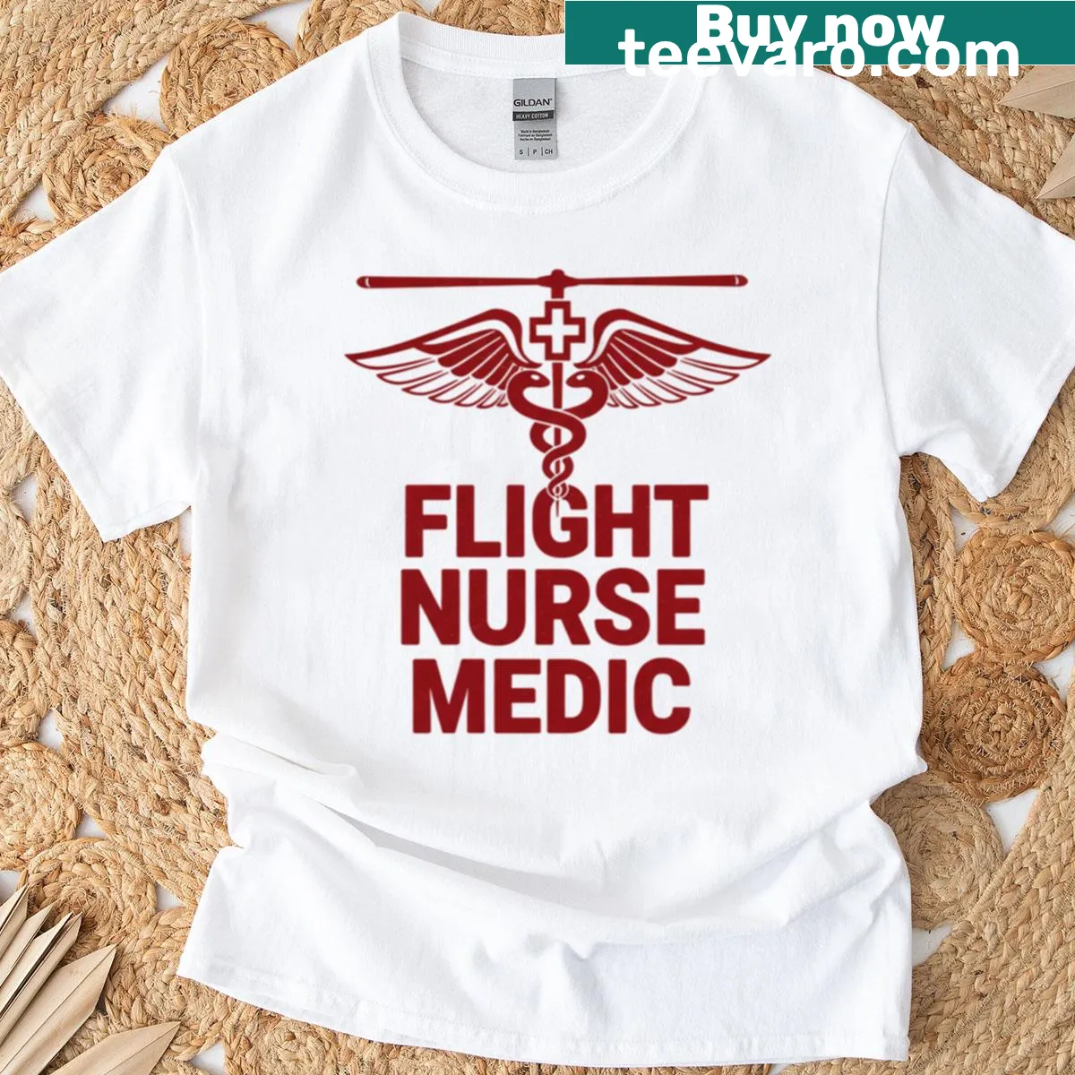 Airborne Lifesaver Flight Nurse t-shirt with bold text — on a men's t-shirt