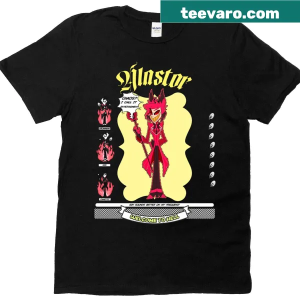 Illustrative t-shirt featuring the character Alastor, the Radio Demon.