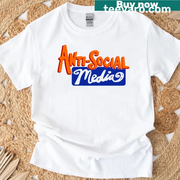 Anti-social Media text t-shirt with logo design