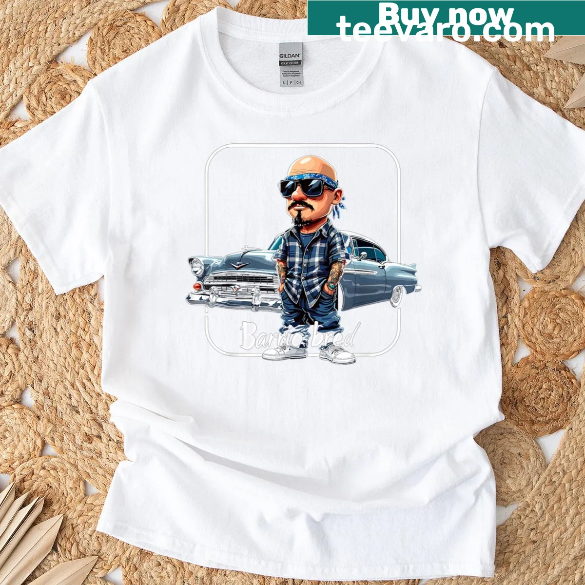 Bold Cholo art design on a T-shirt — on a men's t-shirt