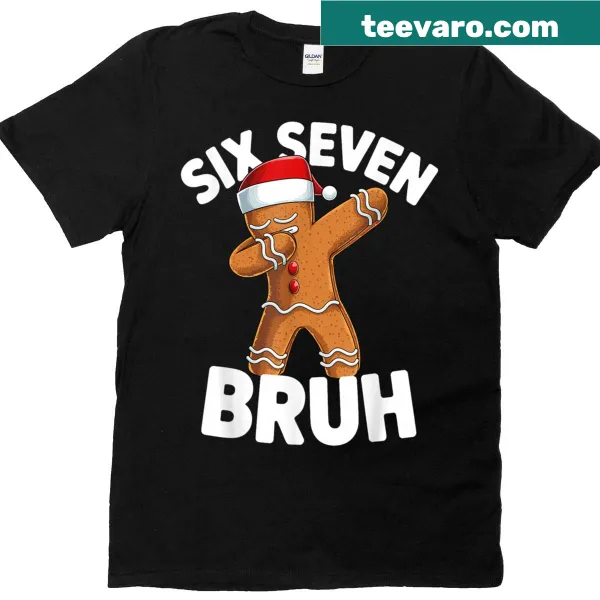Funny Christmas shirt with gingerbread man and 'Bruh 67' text