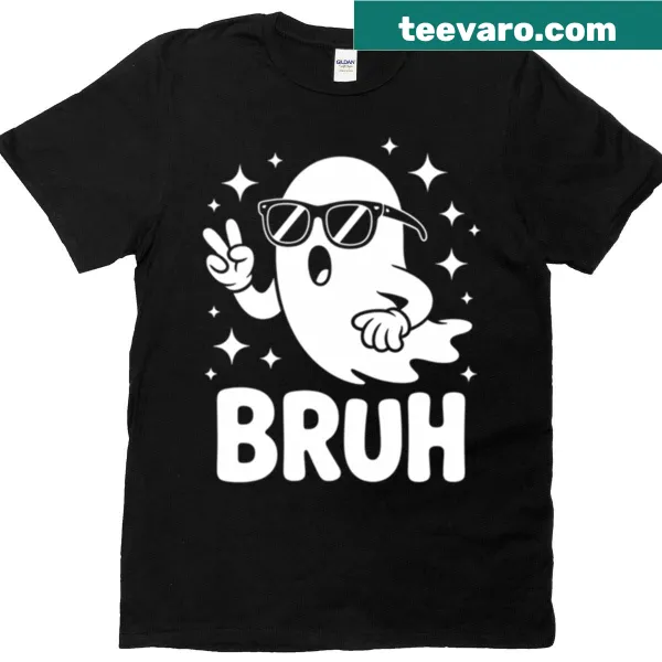 Funny Halloween T-shirt with 'Bruh Ghost' graphic