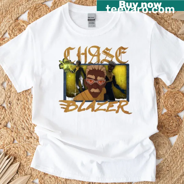Gaming-inspired Chase Blazer Dispatch graphic on a t-shirt