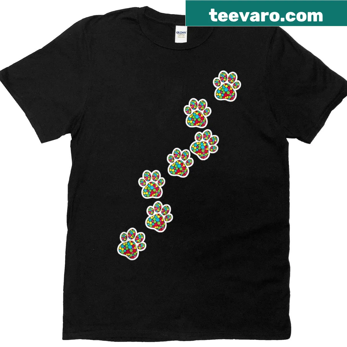 Playful animal-themed T-shirt for kids with spots and dots — on a men's t-shirt