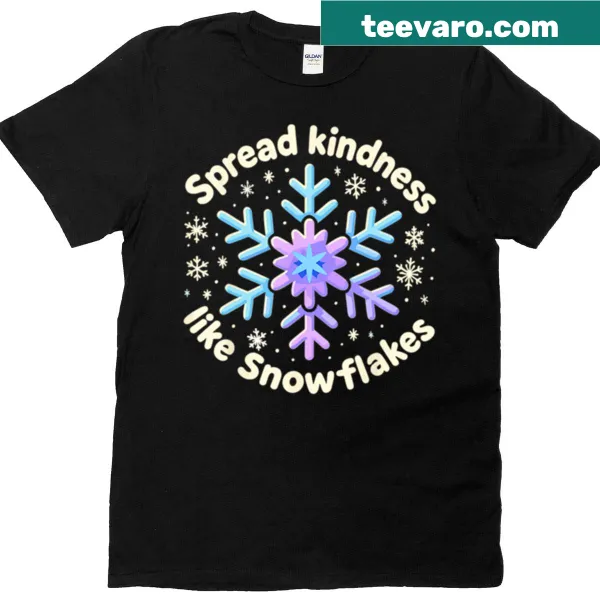 Wholesome Christmas t-shirt with a snowflake design and positive message