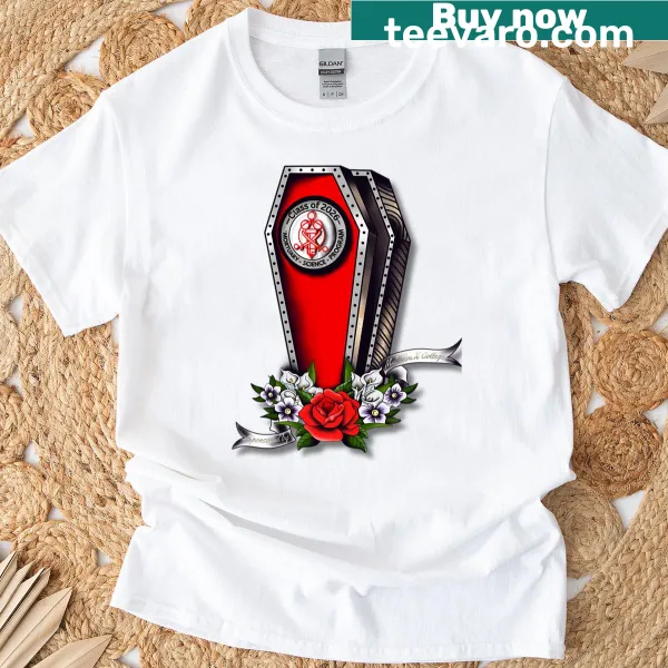 Humorous Class of 2026 t-shirt with playful casket graphic