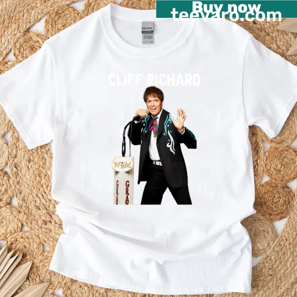 Vintage-style Cliff Richard music graphic on a t-shirt