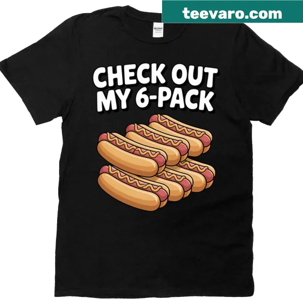 Playful hot dog graphic on a funny food-themed t-shirt