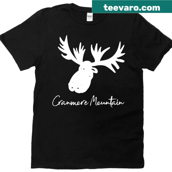 Moose antlers skiing illustration T-shirt inspired by Cranmore Mountain