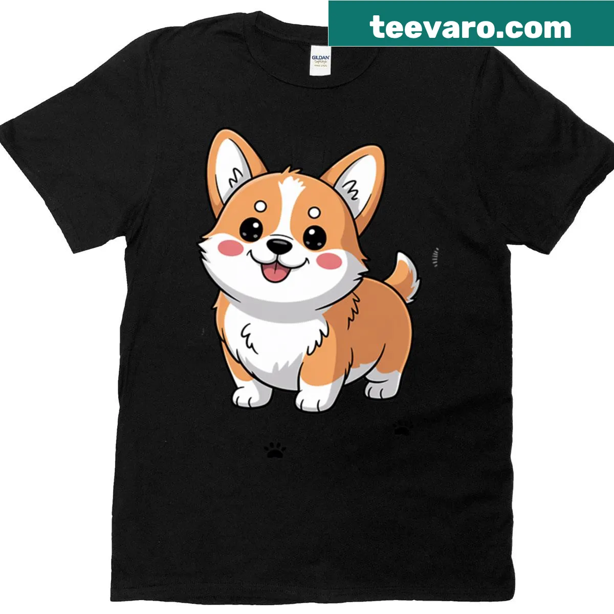 Illustration of a cute corgi butt on a T-shirt — on a men's t-shirt