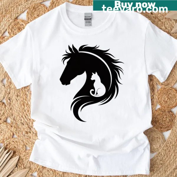 Illustration of horse, dog, and cat for animal lovers