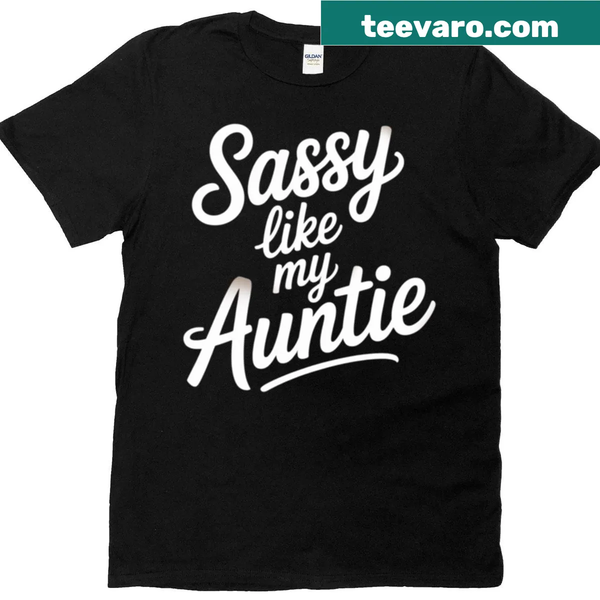 Cute t-shirt with Sassy Like My Auntie text for niece — on a men's t-shirt