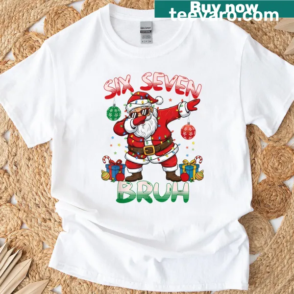Cartoon Santa dabbing with humorous meme text
