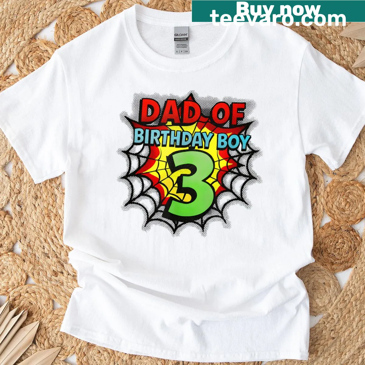 Typography design celebrating Dad of the birthday boy — on a men's t-shirt