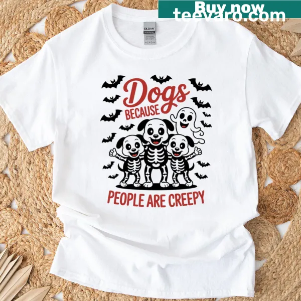 Humorous Halloween T-shirt with dog theme and ghost design