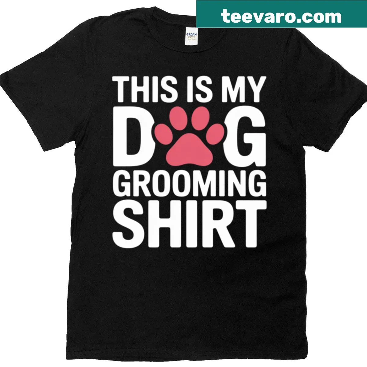 T-shirt for dog groomers with pet stylist text — on a men's t-shirt