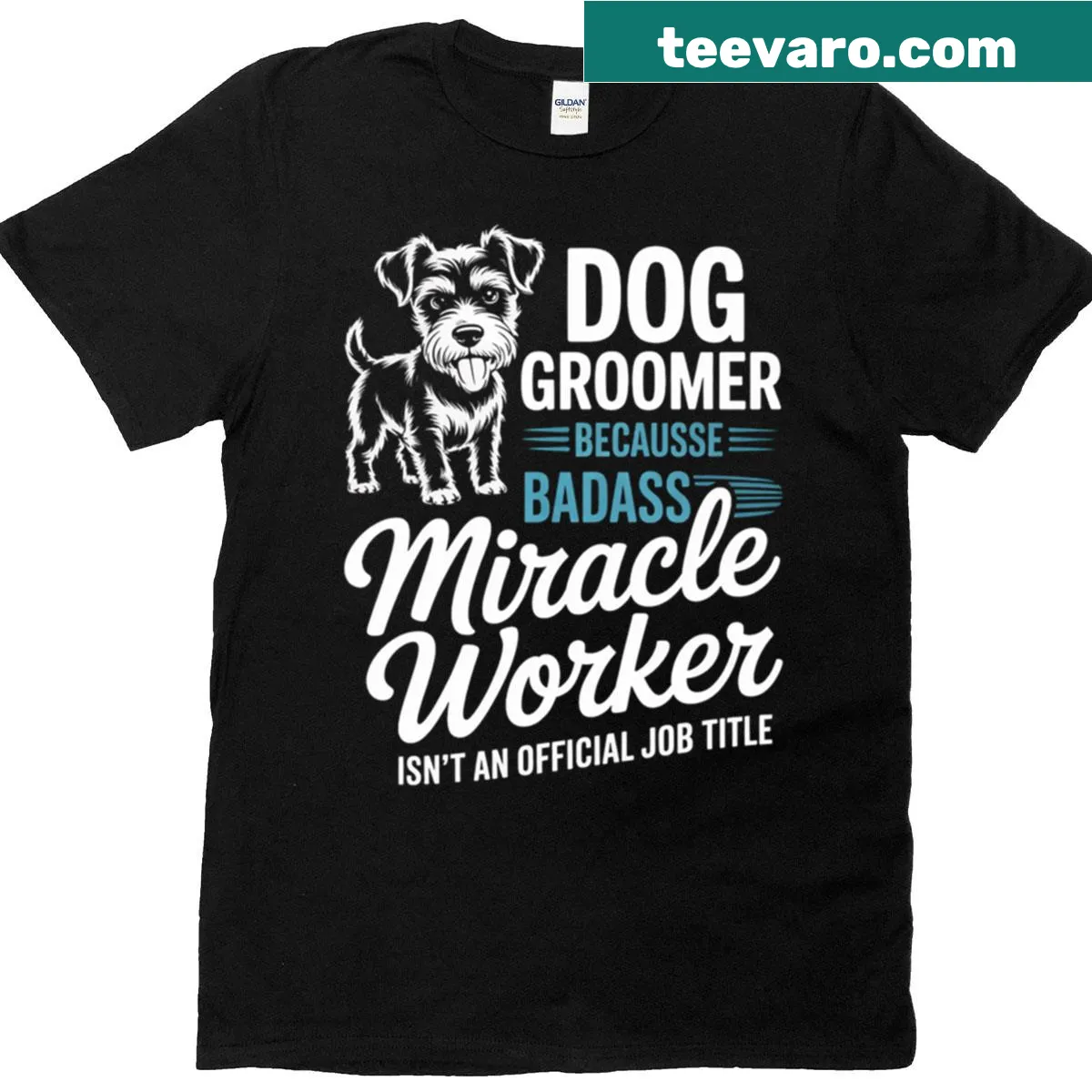 Cute dog grooming quote T-shirt for dog lovers and groomers — on a men's t-shirt