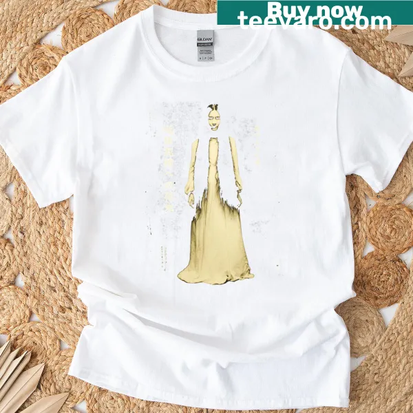 Abstract T-shirt with 'Love Like Blood' message and floral design