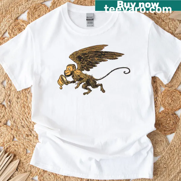 Vintage t-shirt featuring a flying monkey design inspired by Wizard of Oz.