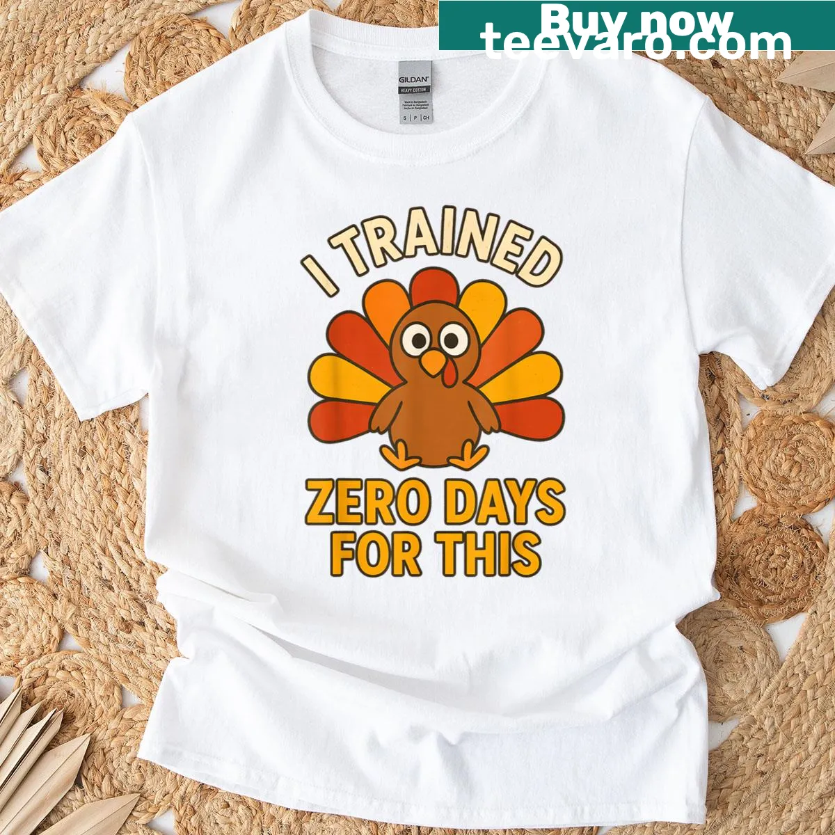 Funny Thanksgiving turkey saying t-shirt — on a men's t-shirt